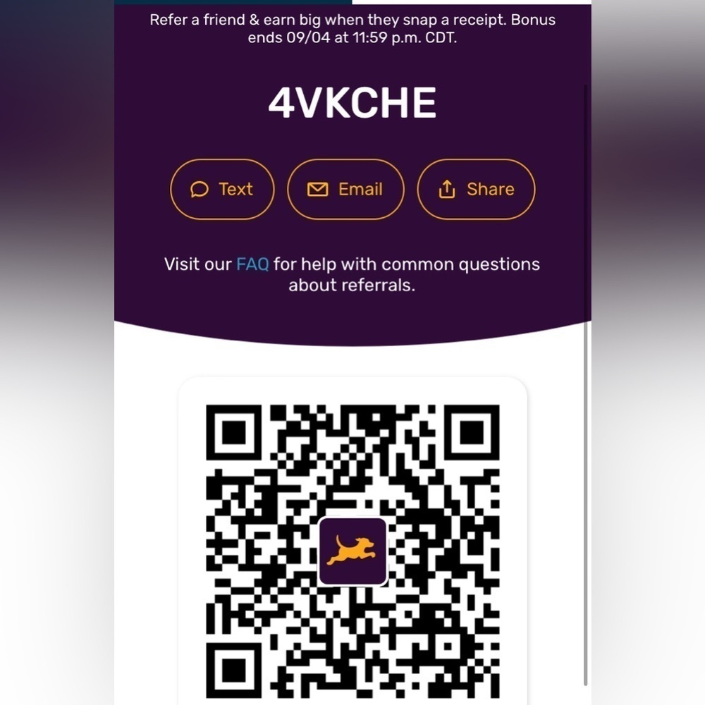 Earn free gift cards by taking pics of your receipts!! Use code 4VKCHE
